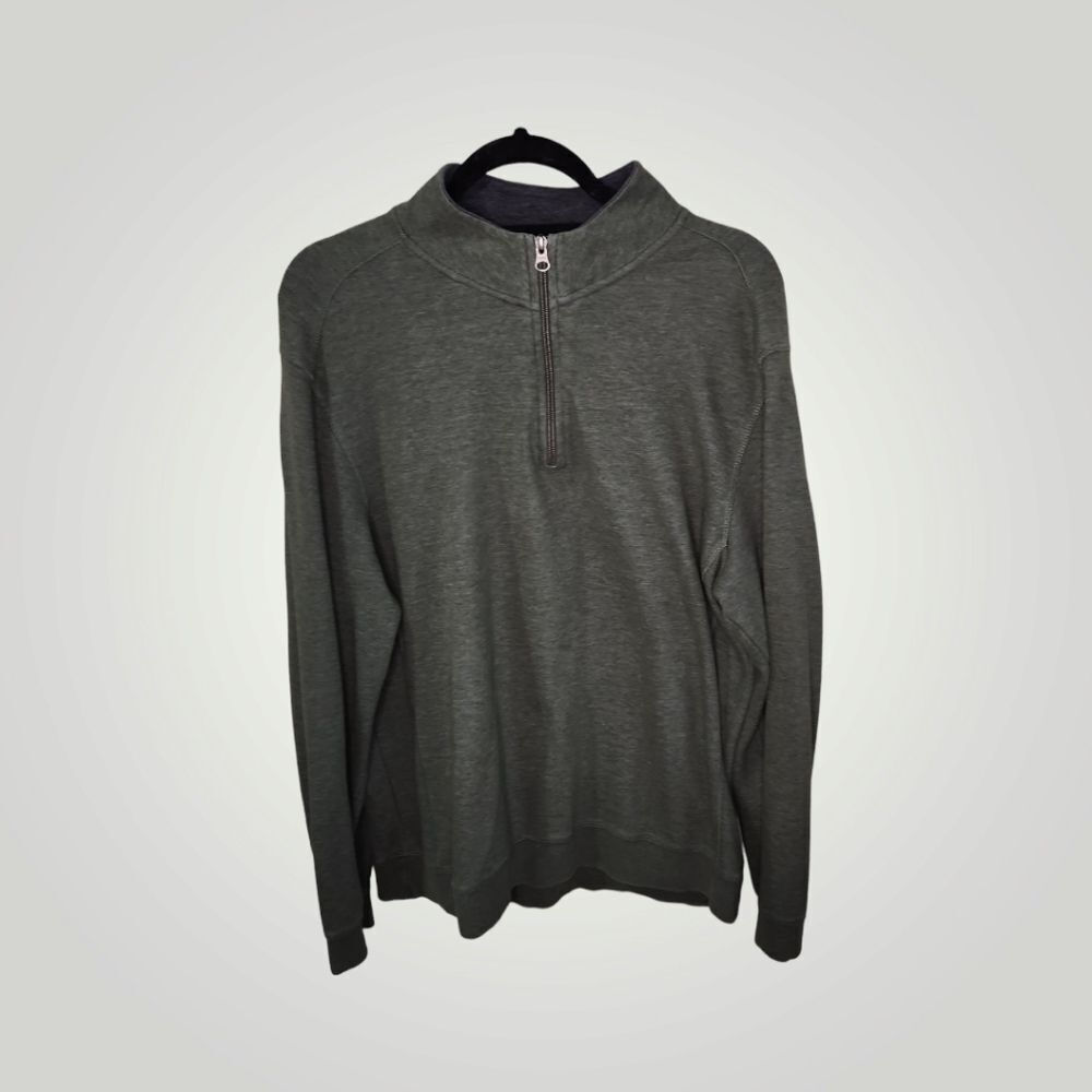English Laundry Men’s Green Quarter Zip Pullover Sweatshirt Size L